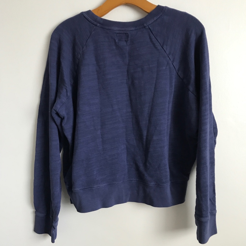 J CREW VINTAGE FLEECE BLUE SWEATSHIRT CREW CREW NECK PULLOVER MEDIUM - Picture 2 of 9
